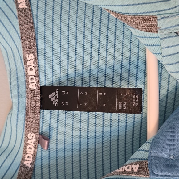 Adidas Golf Polo Blue with Blue Stripe - Picture 4 of 4